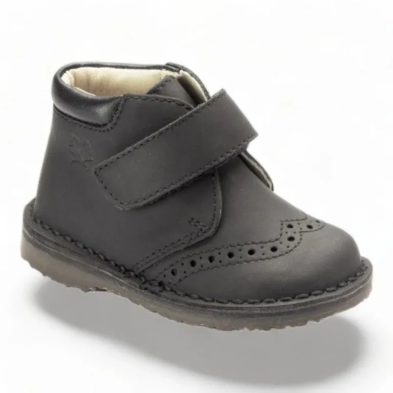 533 - Black Sahara Leather Velcro for Toddler/Boy by London Kids