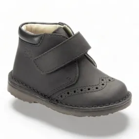 533 - Black Sahara Leather Velcro for Toddler/Boy by London Kids