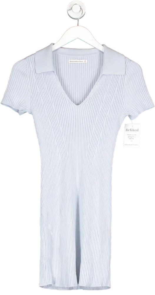 Abercrombie & Fitch Blue Ribbed Mini Dress UK XS