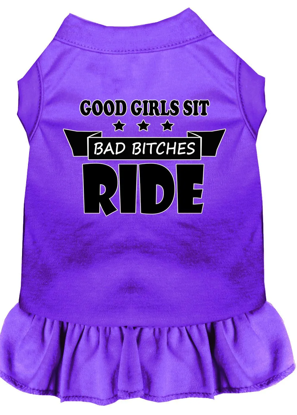 Bitches Ride Screen Print Dog Dress Purple Xs (8)