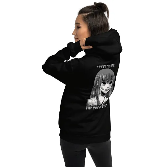 Black Soft Goth Hoodie  / Alternative Hoodie Clothing / Scary Unisex Clothing