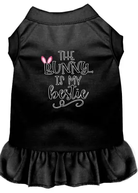 Bunny Is My Bestie Screen Print Dog Dress Black Xxl (18)