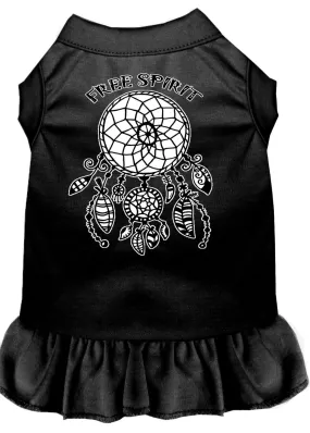 Free Spirit Screen Print Dog Dress Black Sm (10)