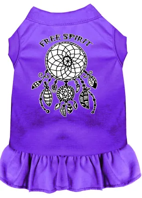 Free Spirit Screen Print Dog Dress Purple Med (12)
