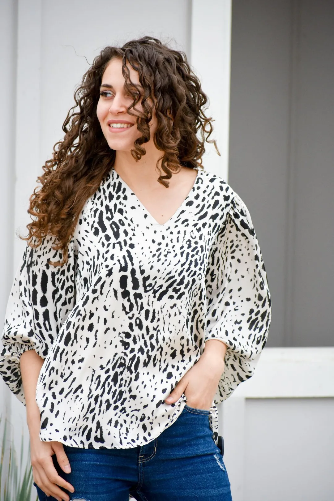 Got Me On The Edge Printed Blouse