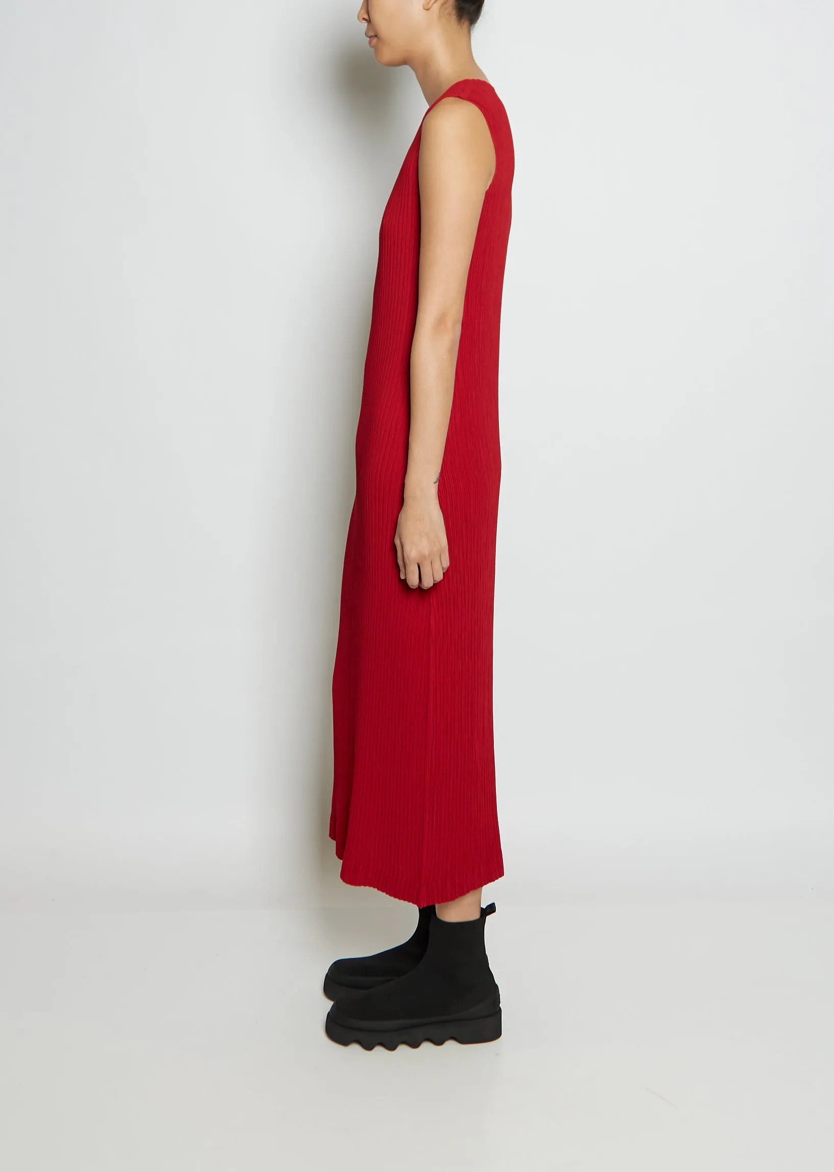 Hatching Pleats Dress