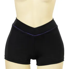 PW Dancewear - Dance Shorts with Purple Piping"